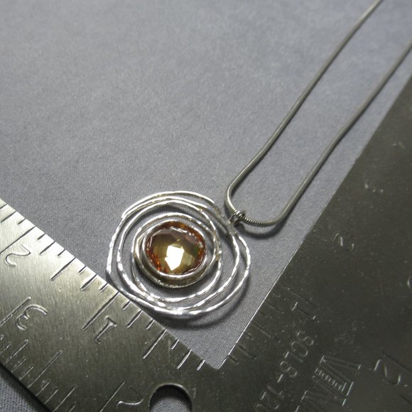 Orbital Citrine Pendant Necklace, Sterling Silver - Picture 8 of 9